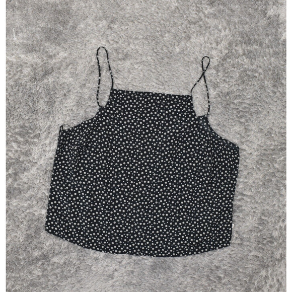 NEW Levi's Women's Size 2X Blouse Top Sleeveless Black Floral Polyester Square N - Picture 1 of 8